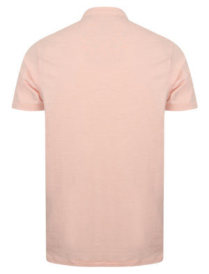 Canal Henley Y Neck Cotton Slub T-Shirt in Lotus Pink - South Shore