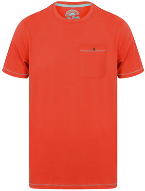 Coco Cotton Jersey Slub T-Shirt with Pocket In Garnet Rose - South Shore