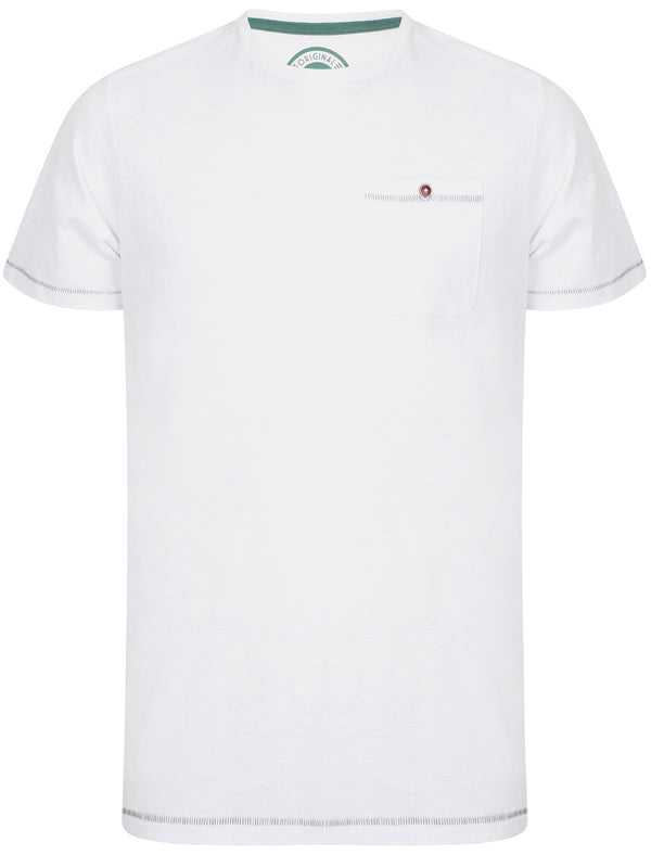 Coco Cotton Jersey Slub T-Shirt with Pocket In Optic White - South Shore