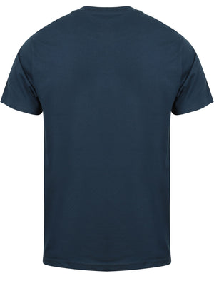 Equip Motif Crew Neck Cotton T-Shirt In Insignia Blue - South Shore