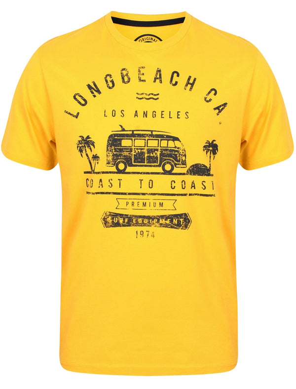 Equip Motif Crew Neck Cotton T-Shirt In Yellow Iris - South Shore