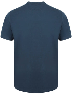 Golden Motif Cotton T-Shirt In Reflex Blue - South Shore