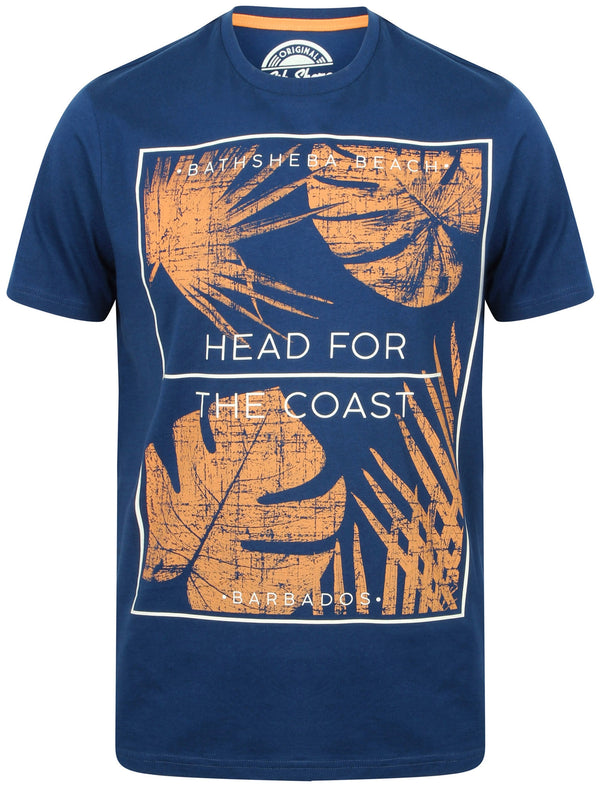 Head For The Coast Cotton T-Shirt In Blue Depths - South Shore