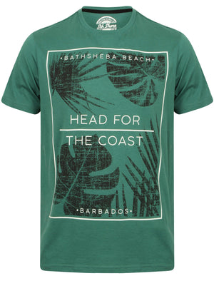 Head For The Coast Cotton T-Shirt In Mallard Green - South Shore