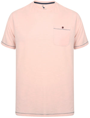 Himark Cotton Slub T-Shirt with Chest Pocket In Blushing Pink - South Shore