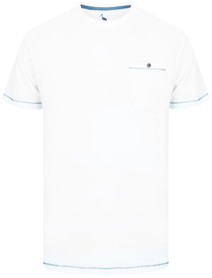 Himark Cotton Slub T-Shirt with Chest Pocket In Optic White - South Shore