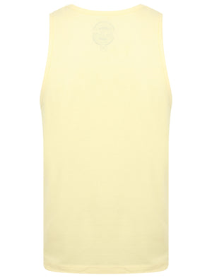 Just Escaping Motif Cotton Vest Top In Pale Yellow - South Shore