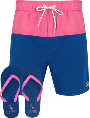 Keone Swim Shorts With Free Matching Flip Flops In Very Berry - South Shore