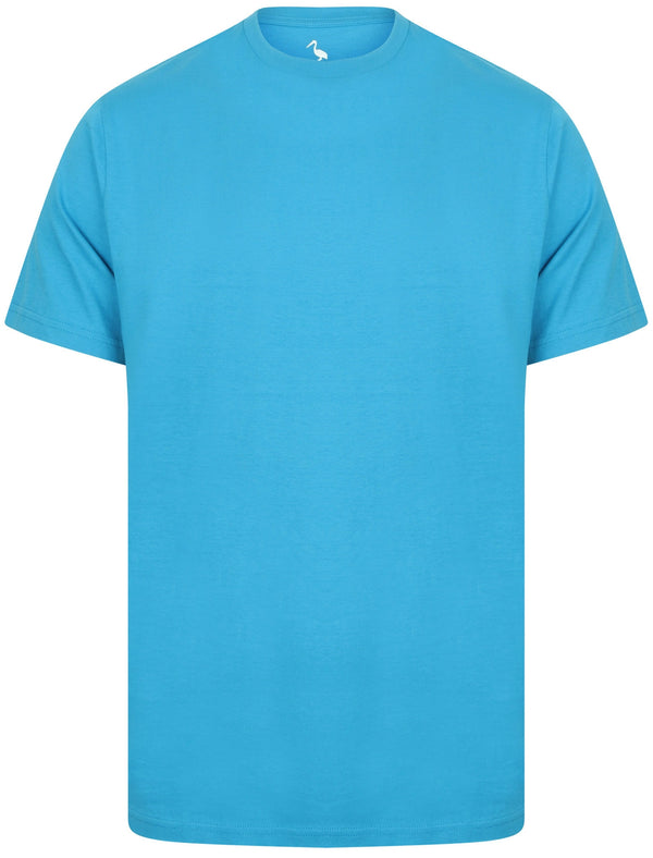 Kinsley Basic Cotton Crew Neck T-Shirt In Blue Aster - South Shore