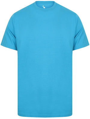 Clancy Basic Cotton Crew Neck T-Shirt In Blue Aster - South Shore