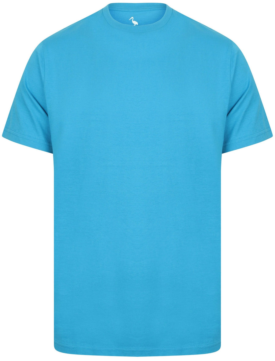 Clancy Basic Cotton Crew Neck T-Shirt In Blue Aster - South Shore ...