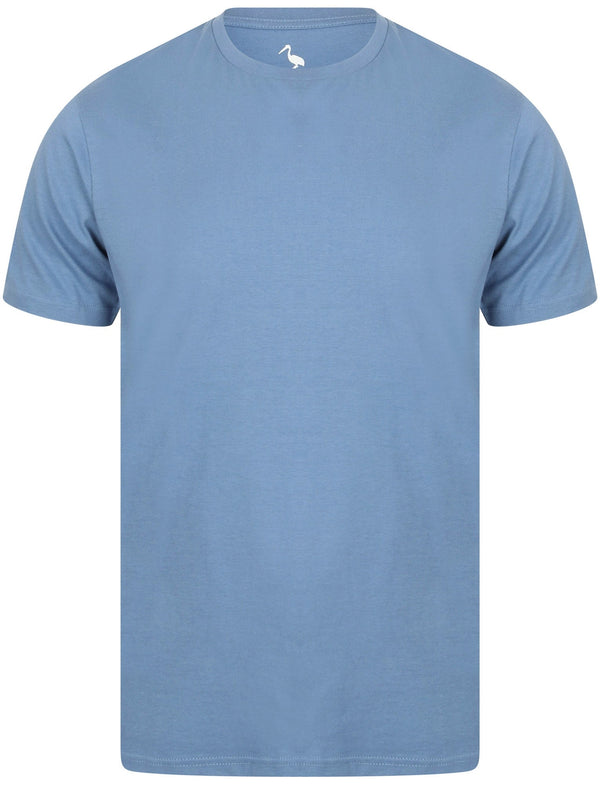 Clancy Basic Cotton Crew Neck T-Shirt In Federal Blue - South Shore