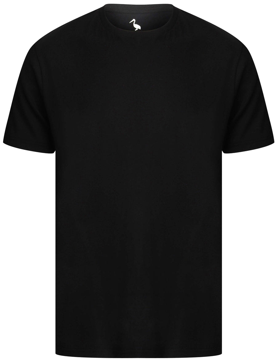 Clancy Basic Cotton Crew Neck T-Shirt In Jet Black - South Shore ...