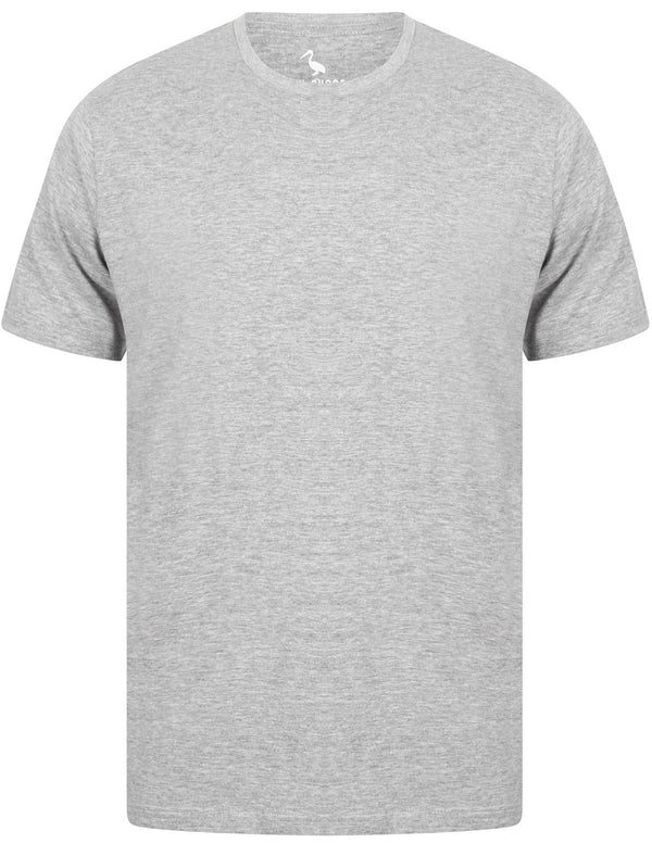 Kinsley Basic Cotton Crew Neck T-Shirt In Light Grey Marl - South Shore