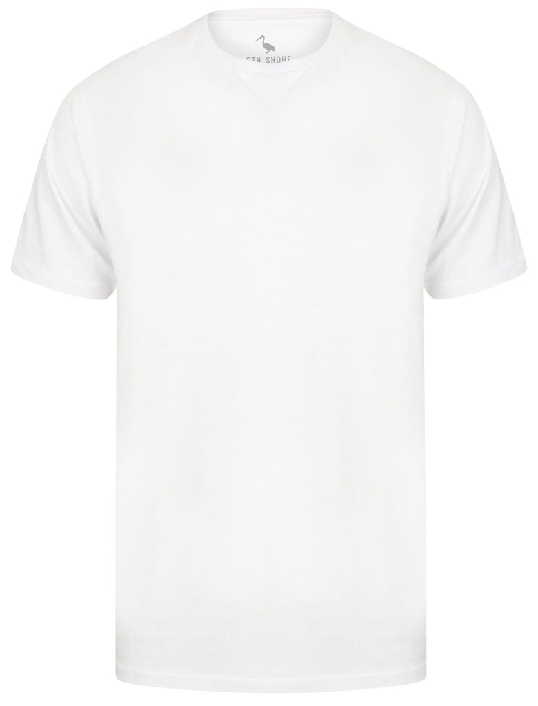 Kinsley Basic Cotton Crew Neck T-Shirt In Optic White - South Shore ...