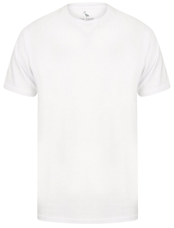 Clancy Basic Cotton Crew Neck T-Shirt In Optic White - South Shore