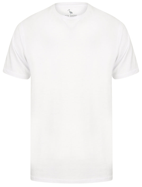 Kinsley Basic Cotton Crew Neck T-Shirt In Optic White - South Shore
