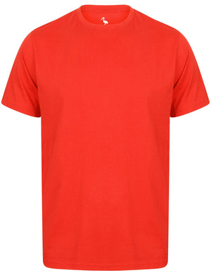 Clancy Basic Cotton Crew Neck T-Shirt In Ribbon Red - South Shore