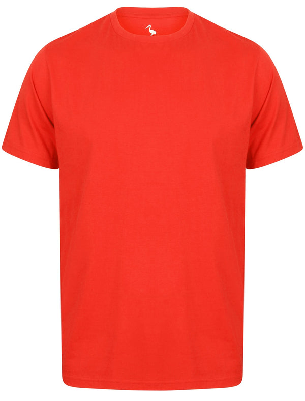 Clancy Basic Cotton Crew Neck T-Shirt In Ribbon Red - South Shore