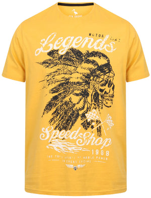 Legends Motif Cotton T-Shirt In Yolk Yellow - South Shore