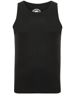 Mace Cotton Ribbed Vest Top In Black - South Shore