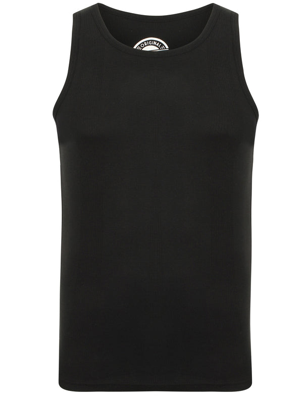 Mace Cotton Ribbed Vest Top In Black - South Shore