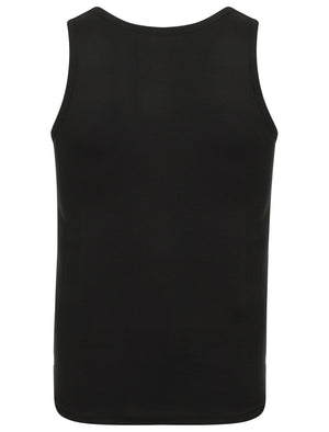 Mace Cotton Ribbed Vest Top In Black - South Shore