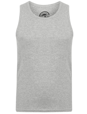 Mace Cotton Ribbed Vest Top In Light Grey Marl - South Shore