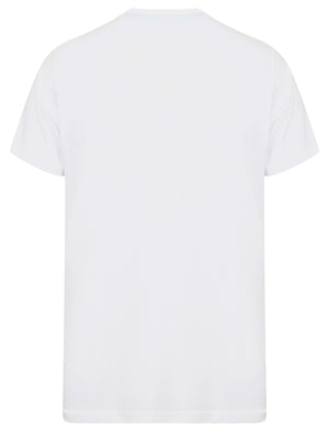 Music Is Life Motif Cotton Crew Neck T-Shirt In Optic White - South Shore