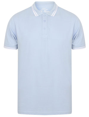 Nova Cotton Pique Polo Shirt In Baby Blue - South Shore