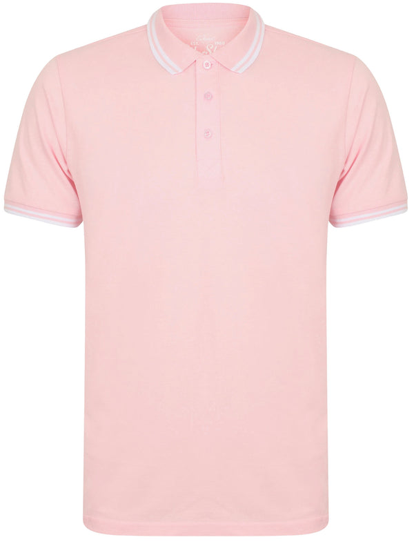 Nova Cotton Pique Polo Shirt In Baby Pink - South Shore