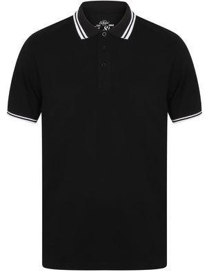 Nova Cotton Pique Polo Shirt In Black - South Shore