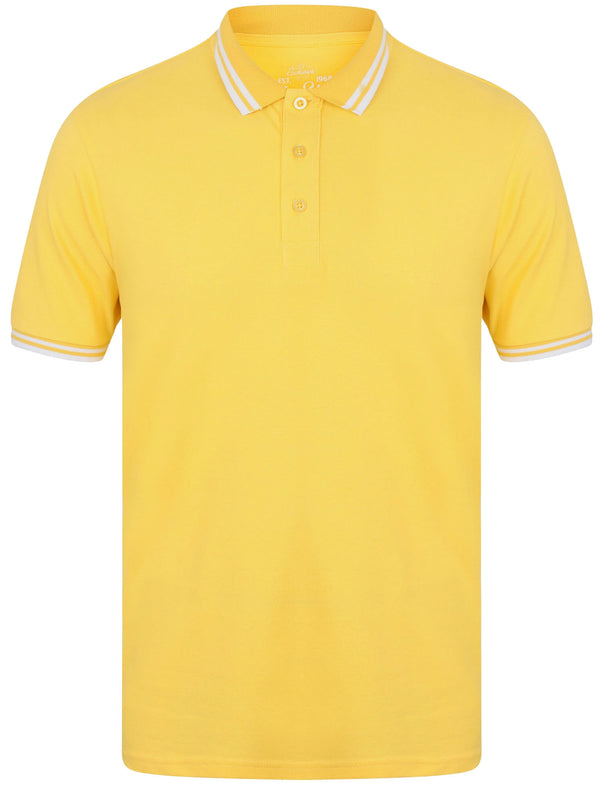 Nova Cotton Pique Polo Shirt In Lemon - South Shore