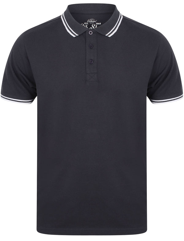 Nova Cotton Pique Polo Shirt In Midnight Blue - South Shore