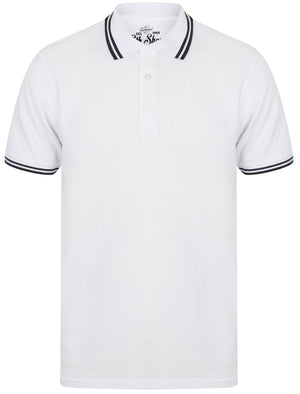 Nova Cotton Pique Polo Shirt In Optic White - South Shore
