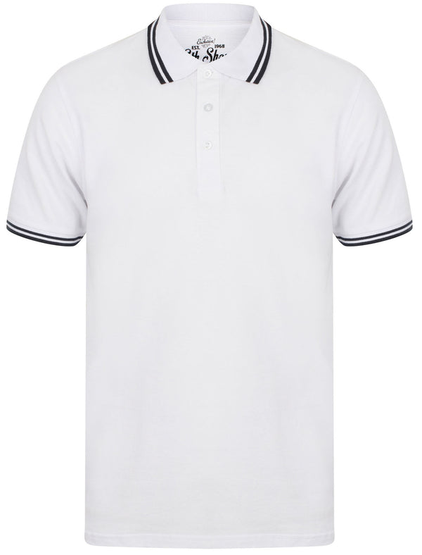 Nova Cotton Pique Polo Shirt In Optic White - South Shore