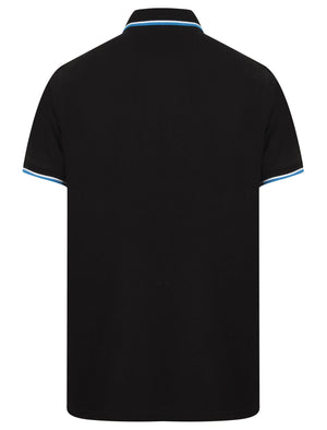 Kayan Basic Cotton Pique Polo Shirt With Tipping in Jet Black - South Shore