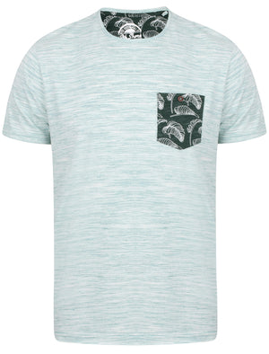 Outer Space Dye T-Shirt with Palm Printed Chest Pocket In Mallard Green - South Shore