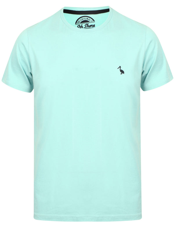 Peavey Cotton Crew Neck T-Shirt In Aqua Haze - South Shore