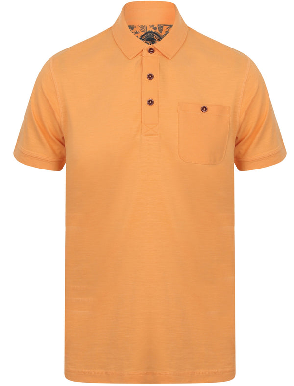 Plata Cotton Jersey Slub Polo Top In Pumpkin - South Shore