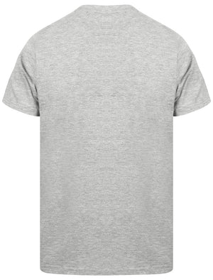 Premium Motif Crew Neck Cotton T-Shirt In Light Grey Marl - South Shore