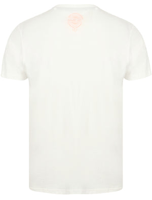 Roadtrip Motif Cotton Crew Neck T-Shirt In Ivory - South Shore