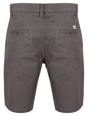 Orian Cotton Twill Chino Shorts with Stretch In Dark Grey - South Shore