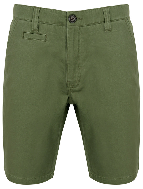 Scotch Cotton Twill Chino Shorts with Stretch In Duck Green - South Shore