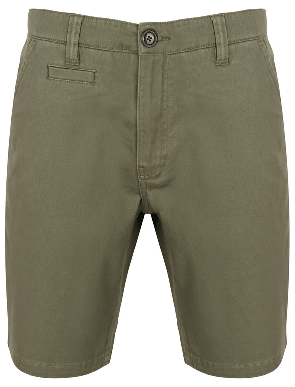 Scotch Cotton Twill Chino Shorts with Stretch In Dusty Olive - South Shore