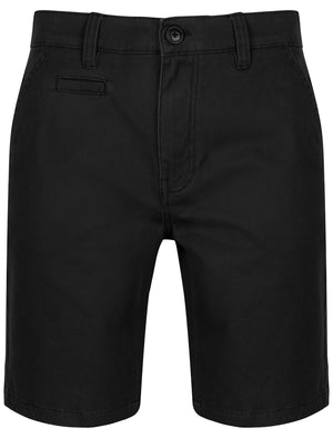 Orian Cotton Twill Chino Shorts with Stretch In Jet Black - South Shore