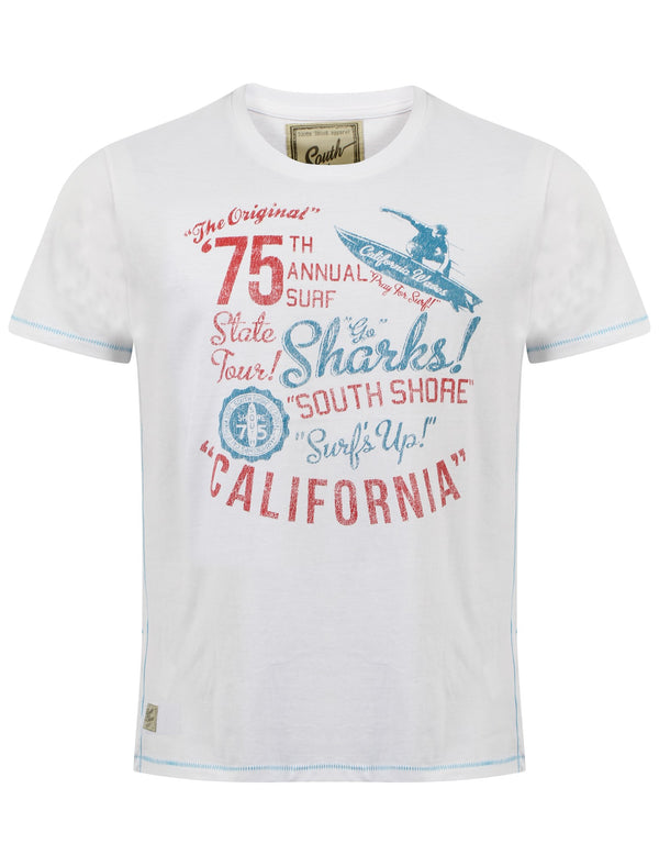 South Shore Sharks T-Shirt in Optic White