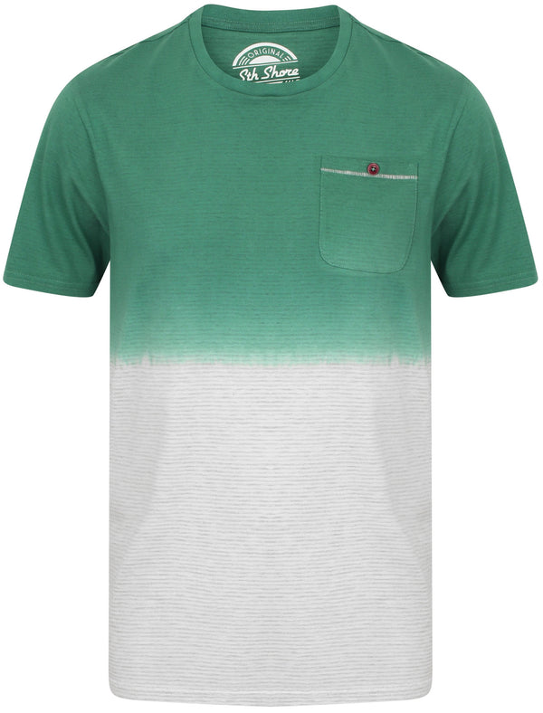 Dipper Cotton Jersey Dip Dye T-Shirt In Mallard Green - South Shore