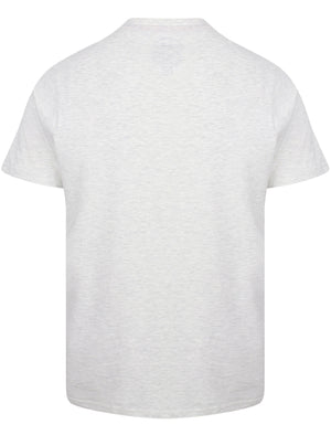 Summer LA Motif Cotton Crew Neck T-Shirt In Oatgrey Marl - South Shore