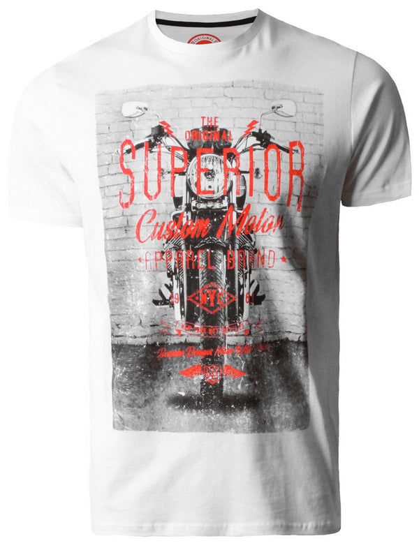 Superior Motif Cotton T-Shirt In Optic White - South Shore
